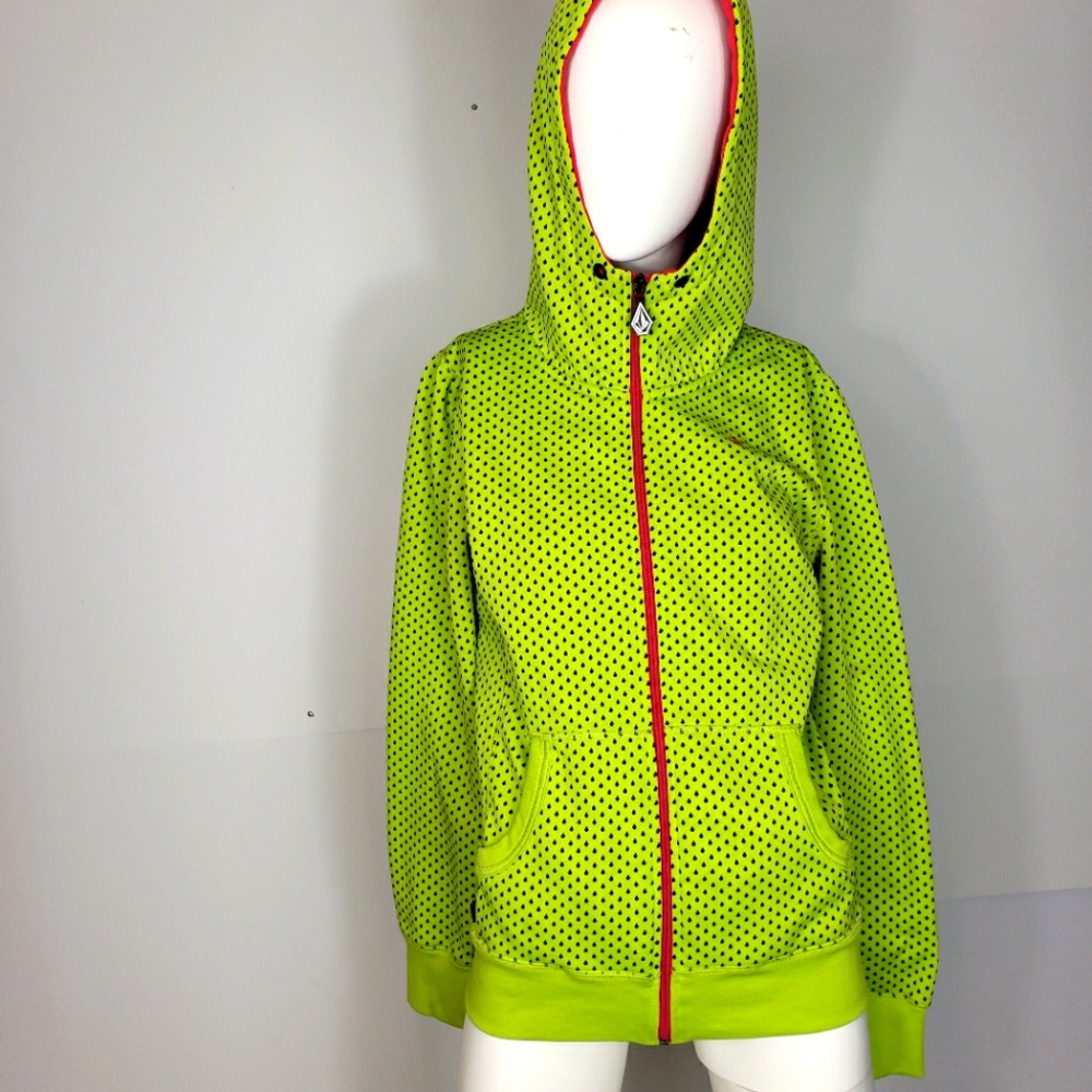 VOLCOM Women's Green Polka Dot Jacket Sz S